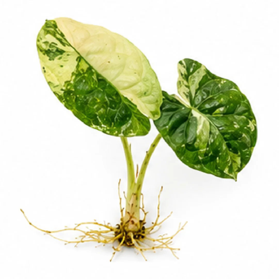 Alocasia Silver Dragon Albo Variegated Tissue Culture Plantlet